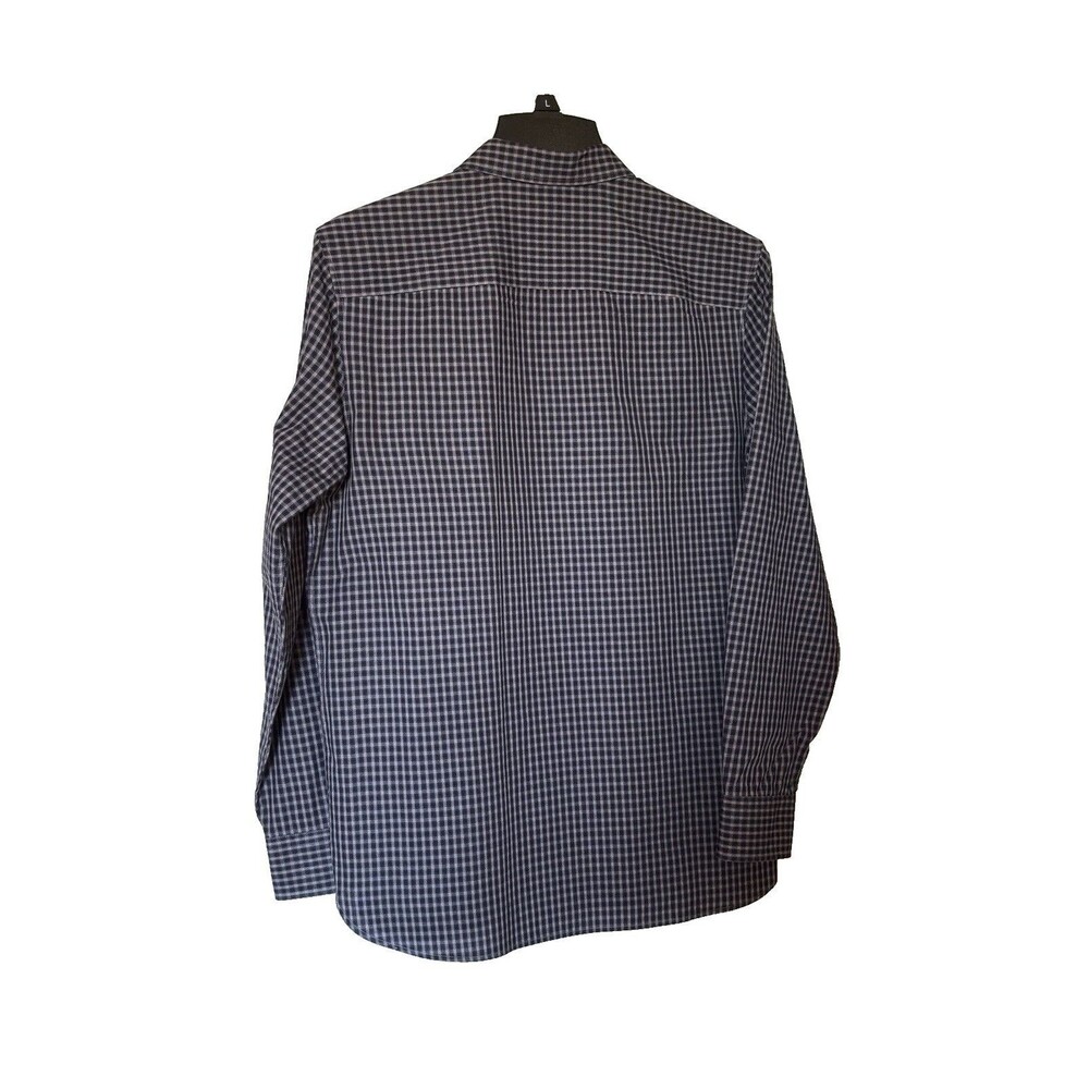 Calvin Klein Regular Fit Button Down Checkered Dress Shirt Black/Grey Size‎ Med - Picture 2 of 8